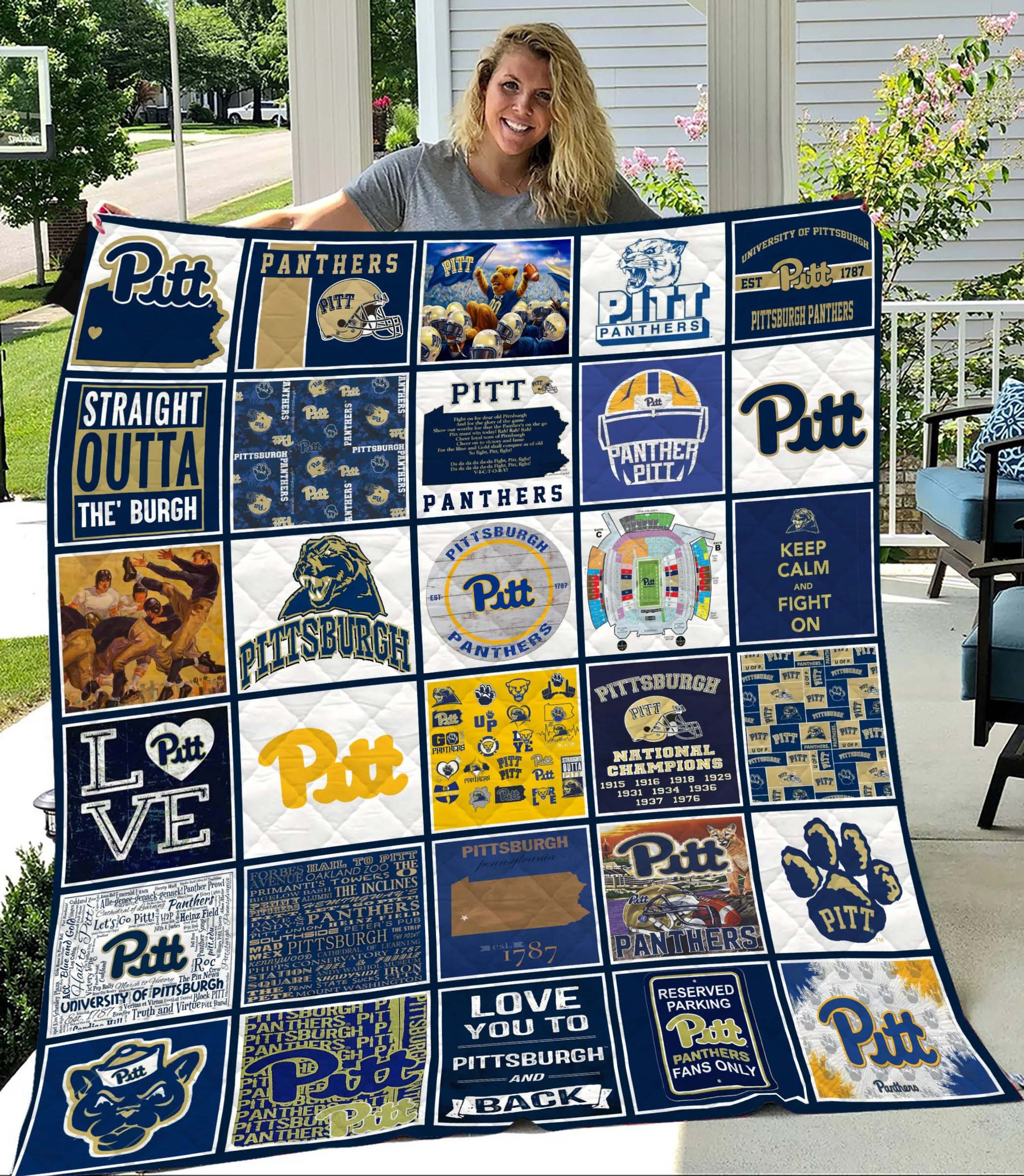 Sportswearmerch Pittsburgh Panthers NCAA Quilt Blanket For Fan