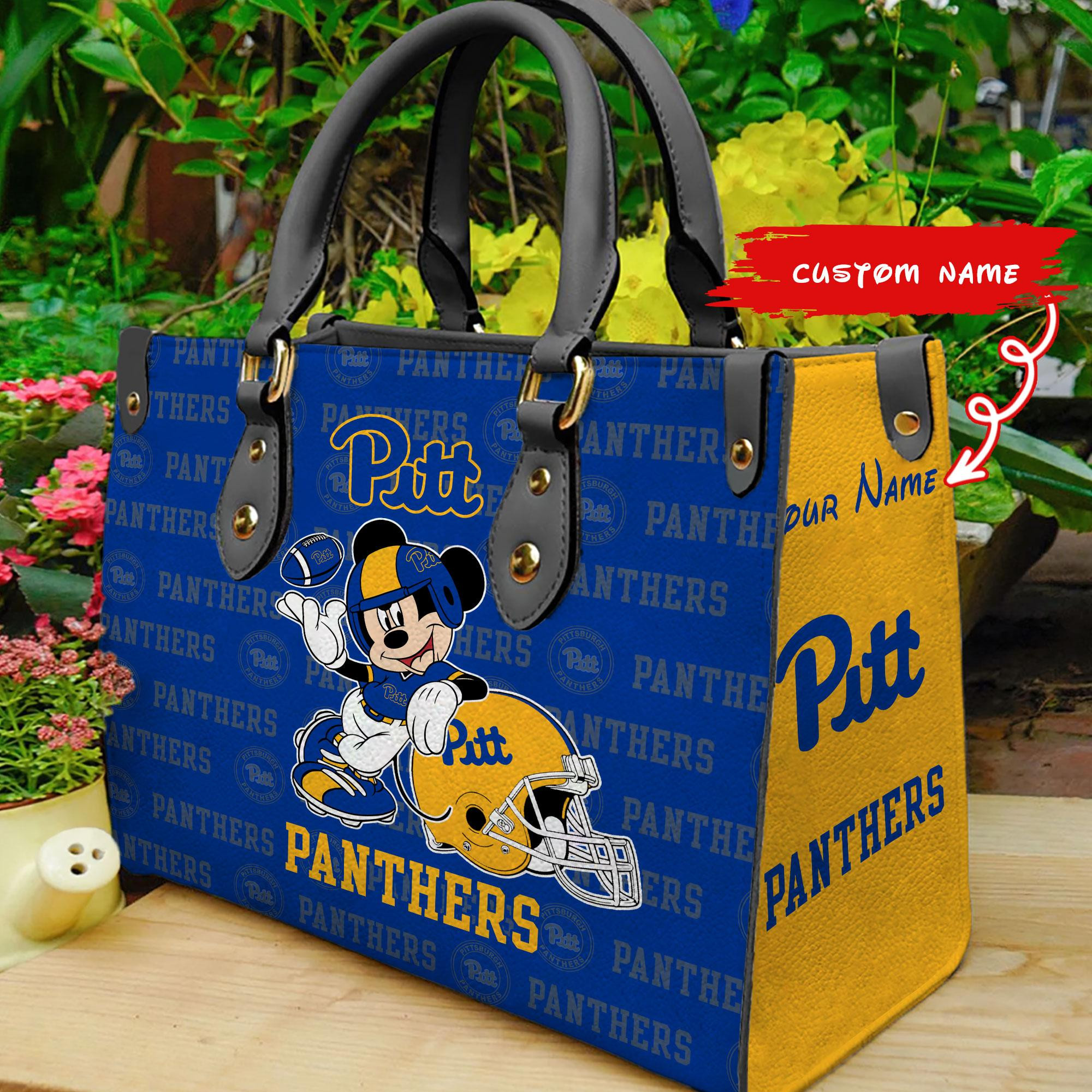 Sportswearmerch Pittsburgh Panthers NCAA x Mickey Women Leather Handbag For Fan