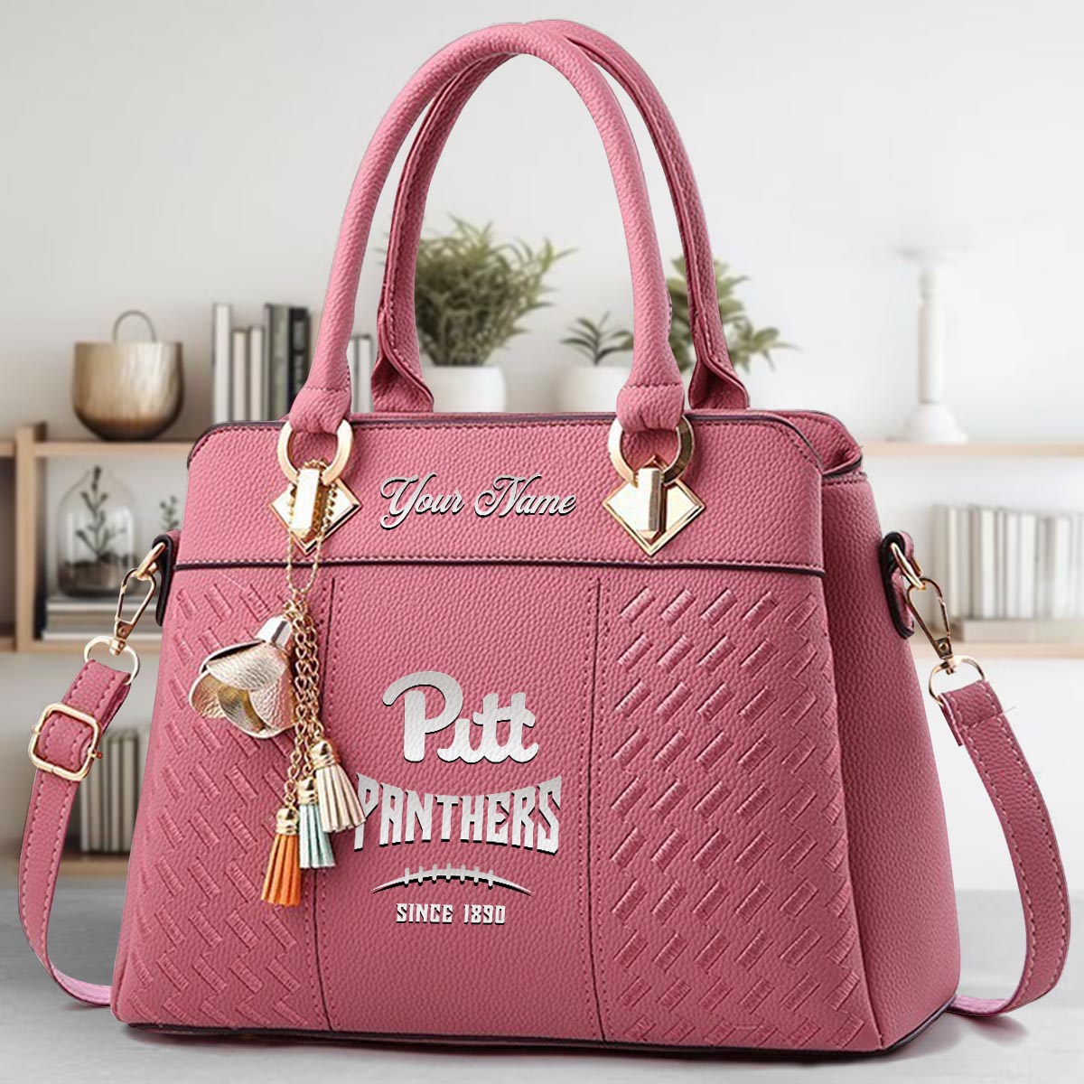 Sportswearmerch Pittsburgh Panthers NCAA Zip Leather Handbag For Fan
