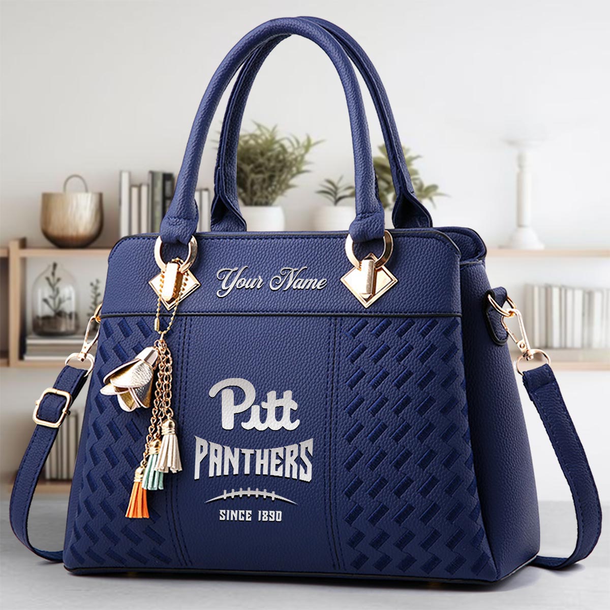 Sportswearmerch Pittsburgh Panthers NCAA Zip Leather Handbag For Fan