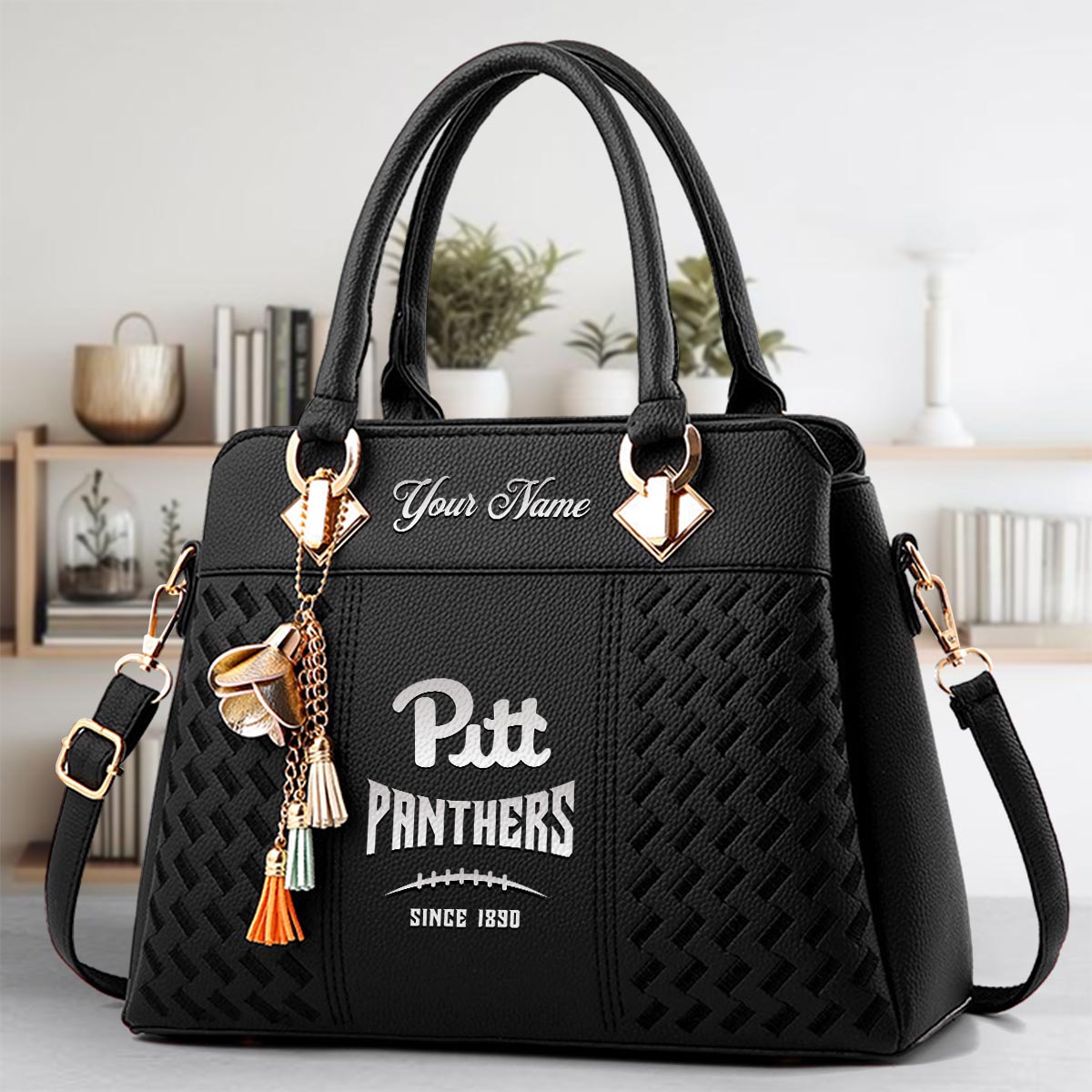 Sportswearmerch Pittsburgh Panthers NCAA Zip Leather Handbag For Fan