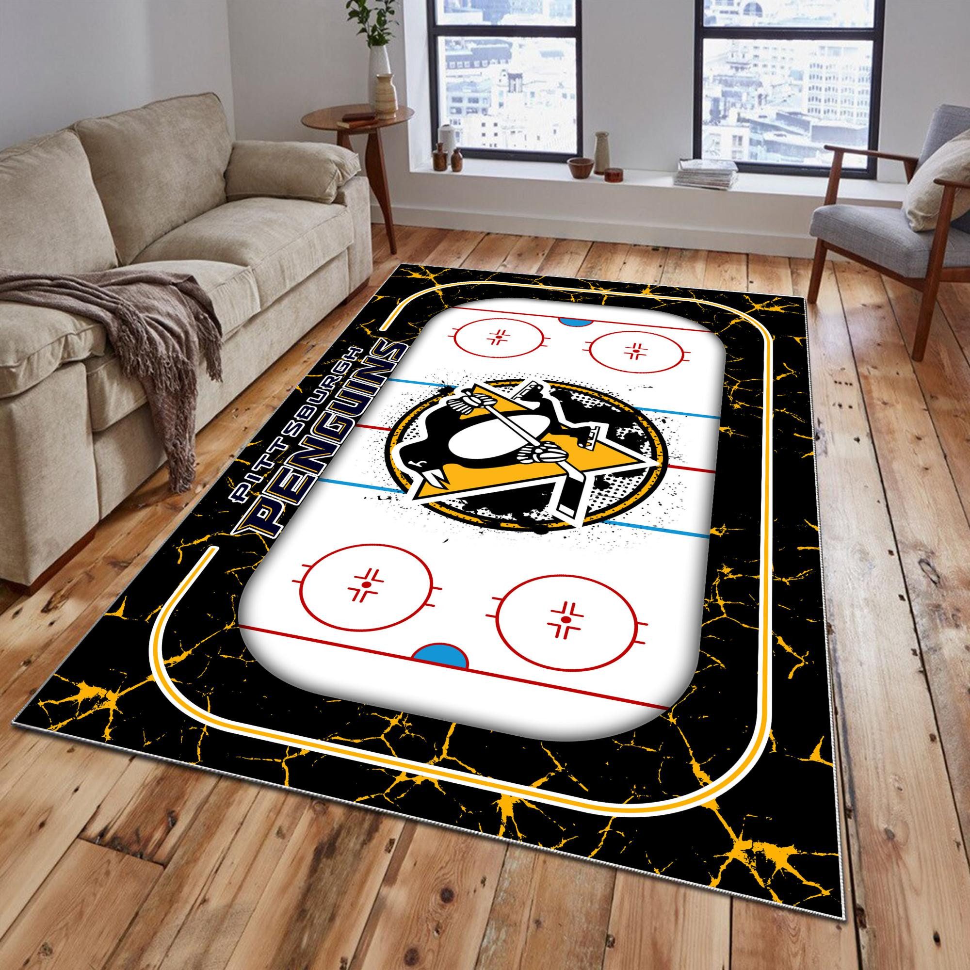 Sportswearmerch Pittsburgh Penguins NHL Area Rug For Fan