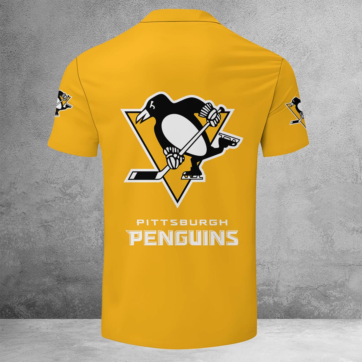 Sportswearmerch Pittsburgh Penguins NHL Lapel Zip Polo Shirt For Fan