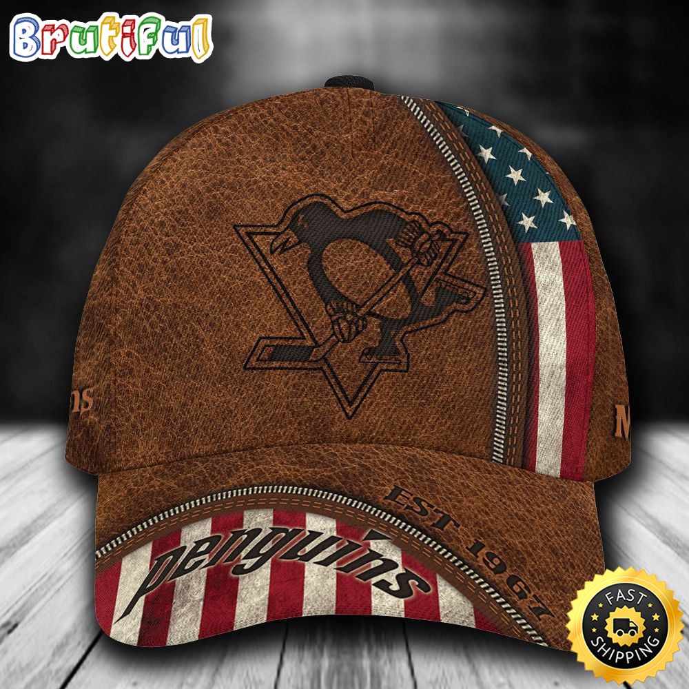 Sportswearmerch Pittsburgh Penguins NHL USA Flag Classic Cap For Fan