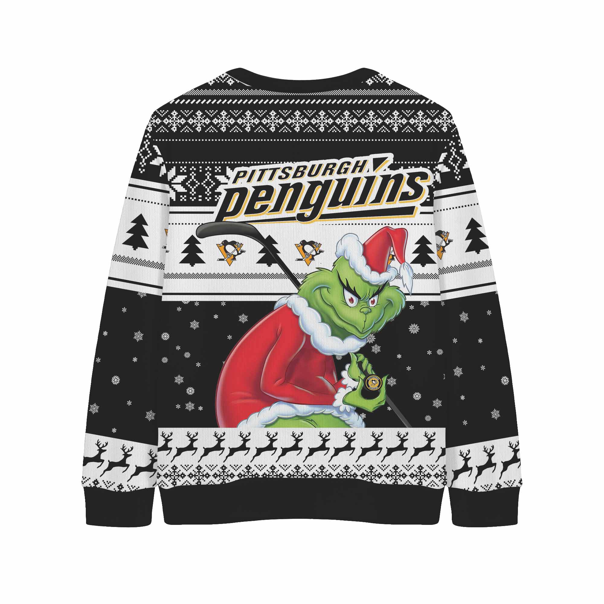 Sportswearmerch Pittsburgh Penguins NHL x Grinch Christmas Cardigan For Fan