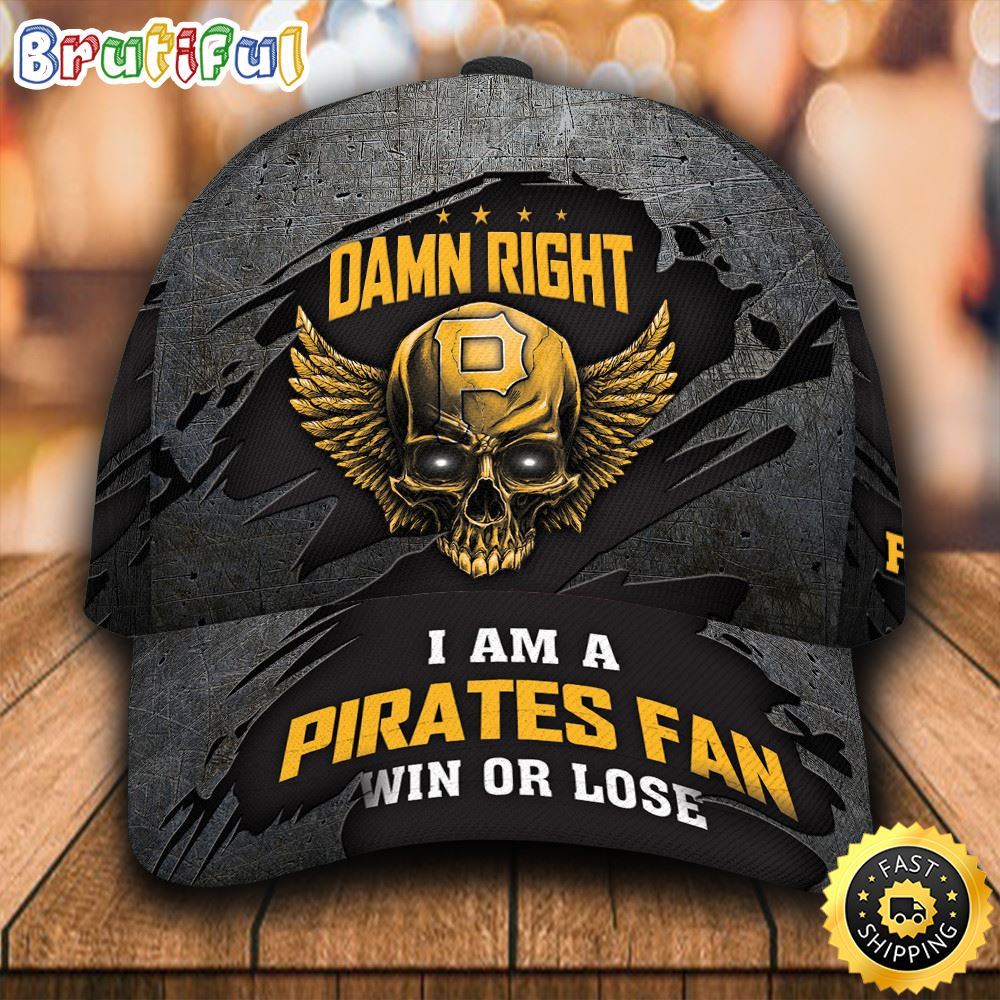 Sportswearmerch Pittsburgh Pirates MLB Damn Right Skull Classic Cap For Fan