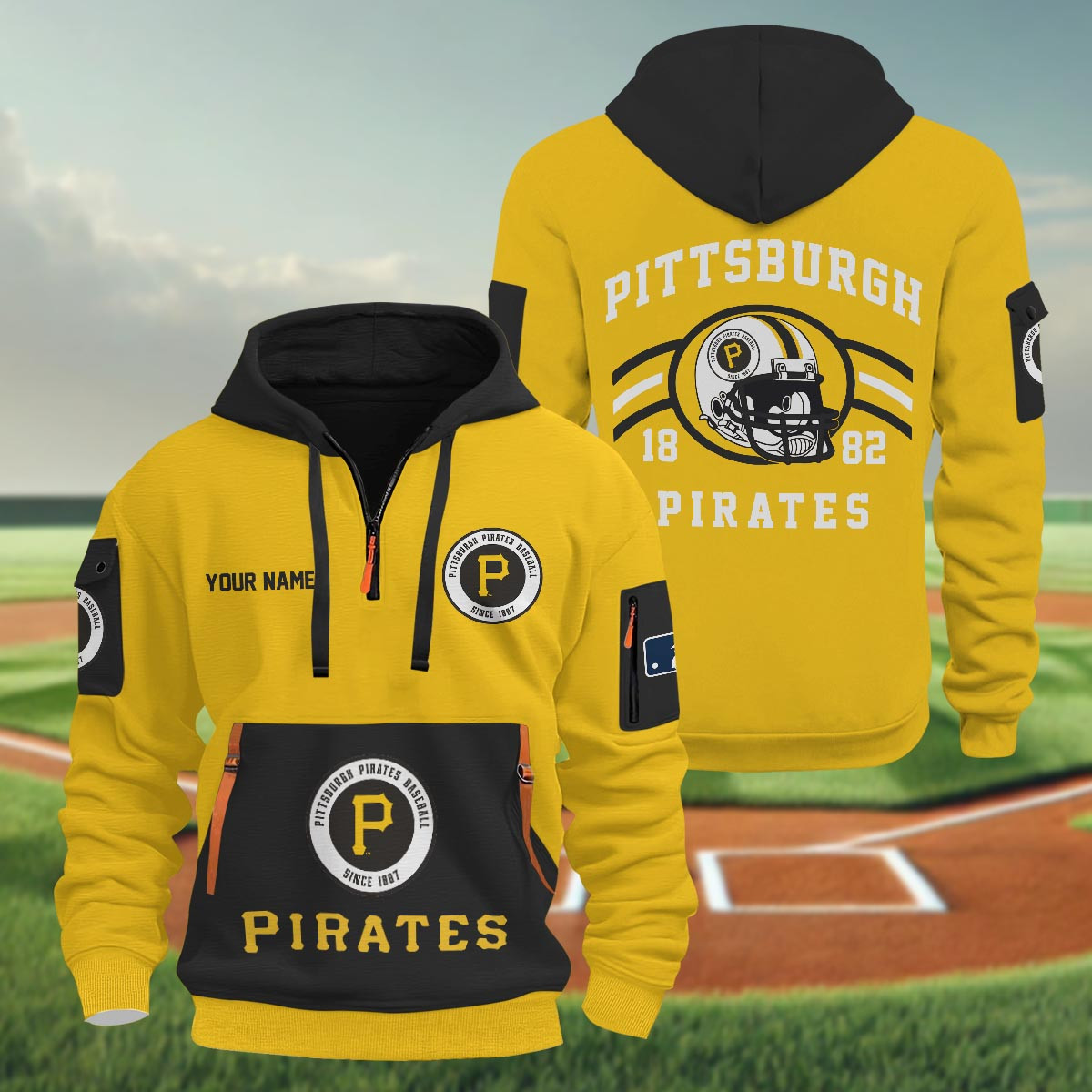 Sportswearmerch Pittsburgh Pirates MLB Half Zip Hoodie Personalized For Fan