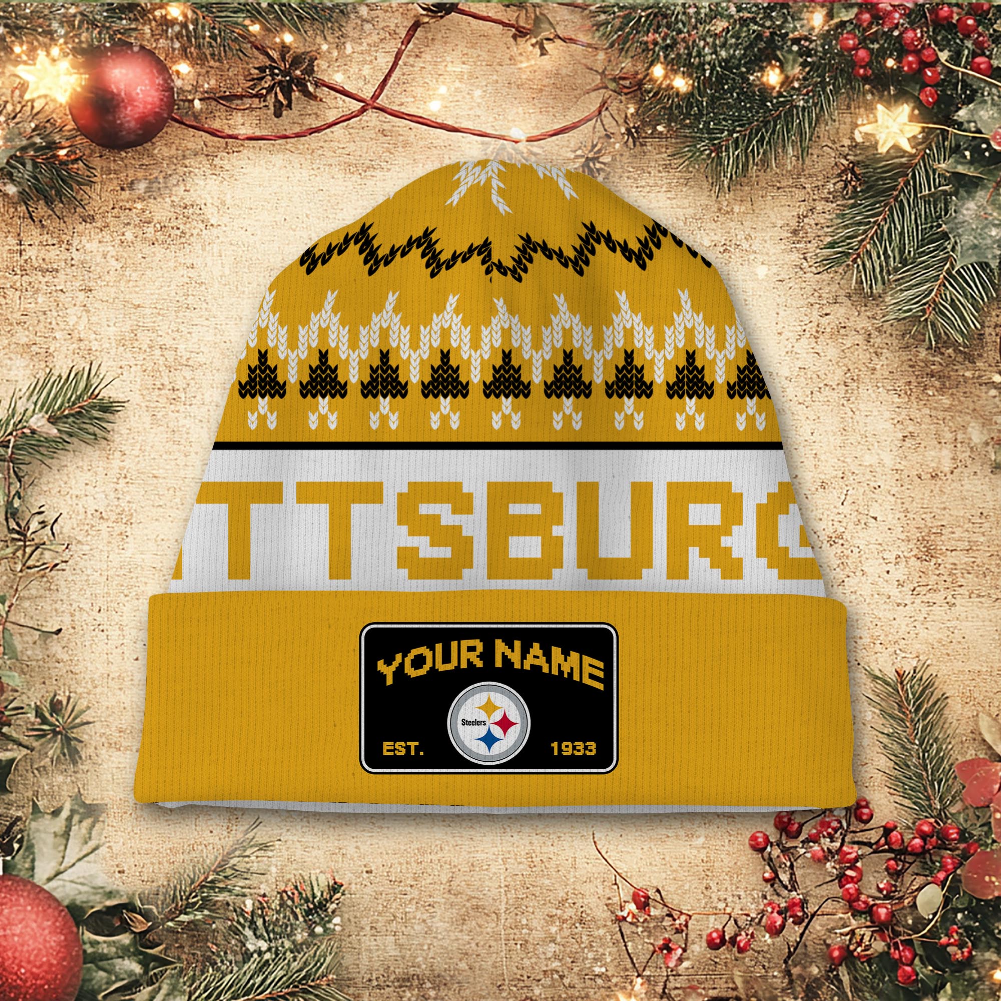 Sportswearmerch Pittsburgh Steelers NFL Christmas Beanie Hat For Fan
