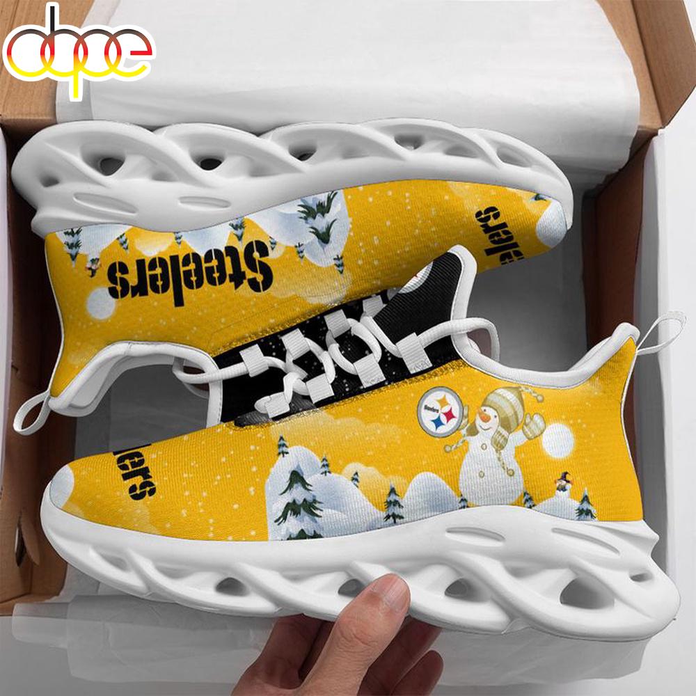 Sportswearmerch Pittsburgh Steelers NFL Christmas Snowman Max Soul Shoes Sneakers For Men And Women