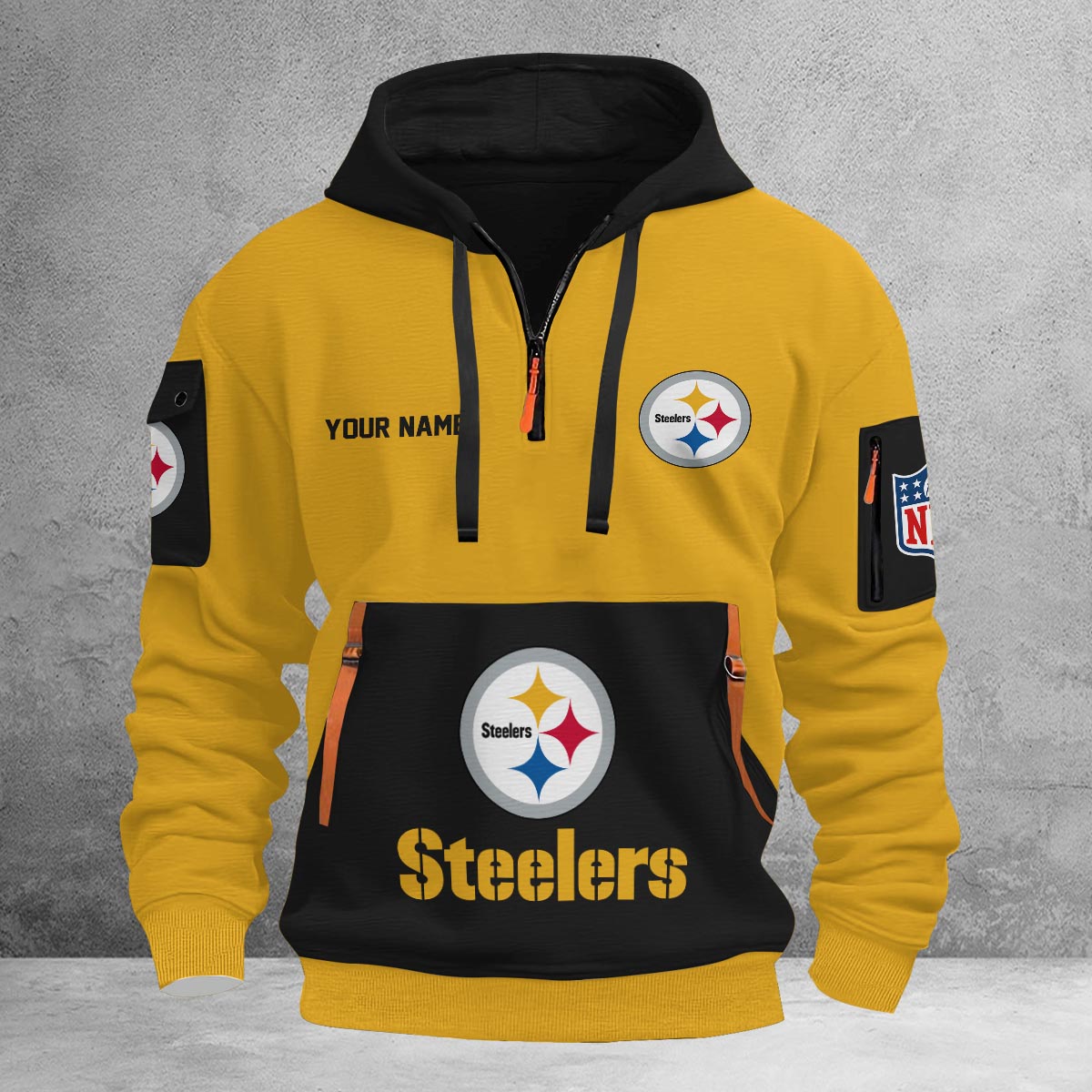 Sportswearmerch Pittsburgh Steelers NFL Half Zip Hoodie For Fan