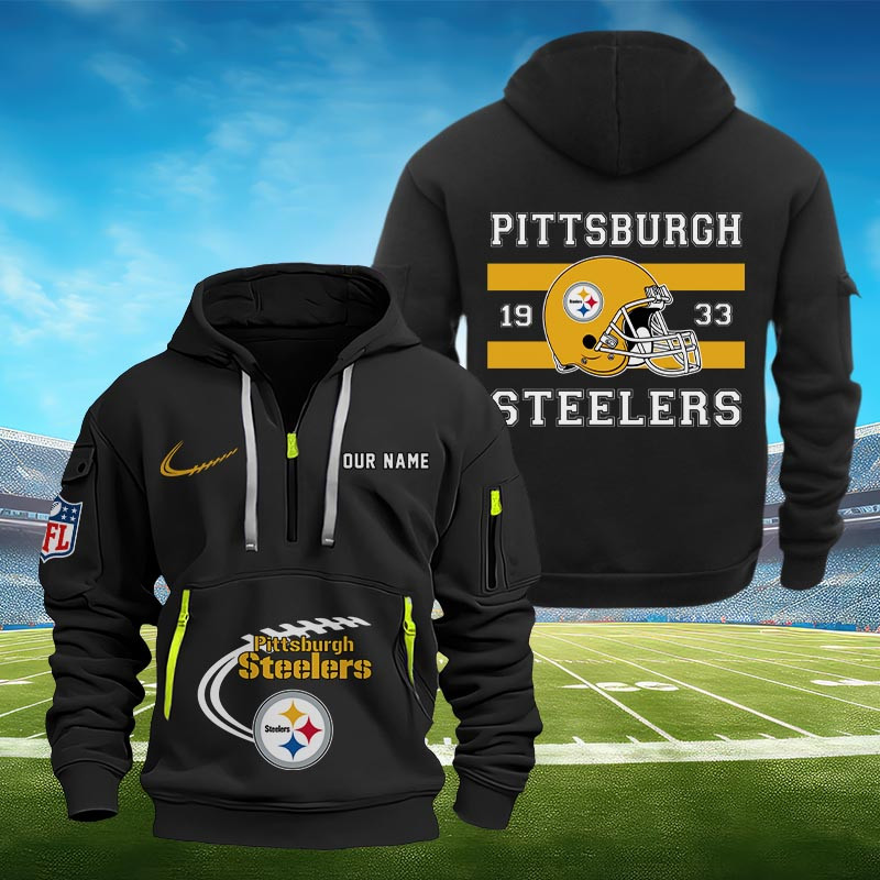 Sportswearmerch Pittsburgh Steelers NFL Half Zip Hoodie Personalized For Fan