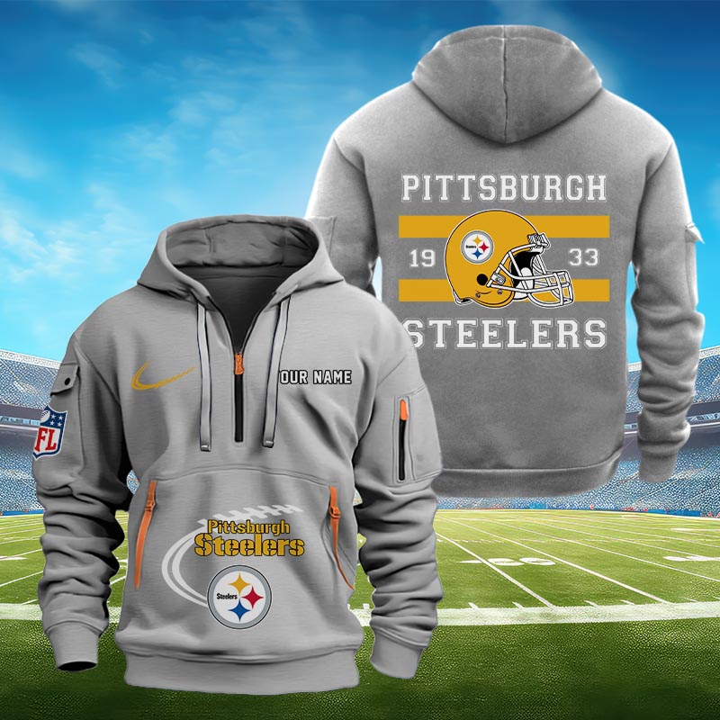 Sportswearmerch Pittsburgh Steelers NFL Half Zip Hoodie Personalized For Fan