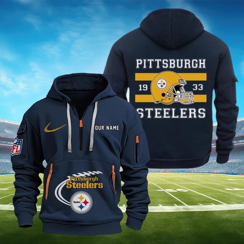 Sportswearmerch Pittsburgh Steelers NFL Half Zip Hoodie Personalized For Fan