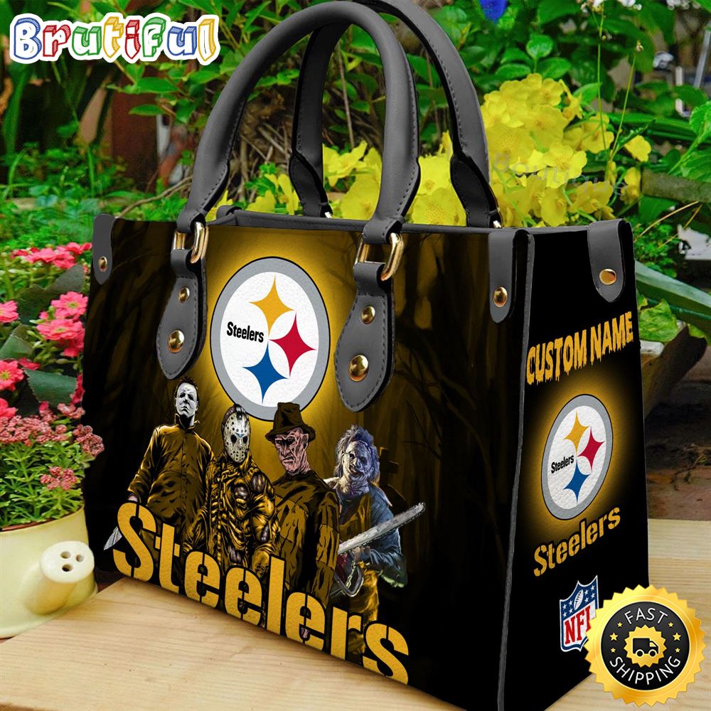 Sportswearmerch Pittsburgh Steelers NFL Halloween Leather Handbag For Fan