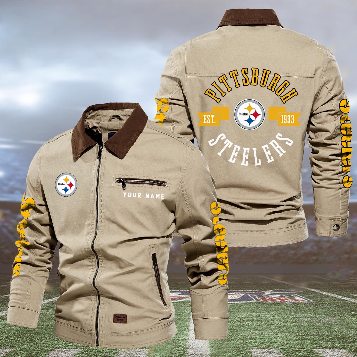 Sportswearmerch Pittsburgh Steelers NFL Lapel Jacket For Fan