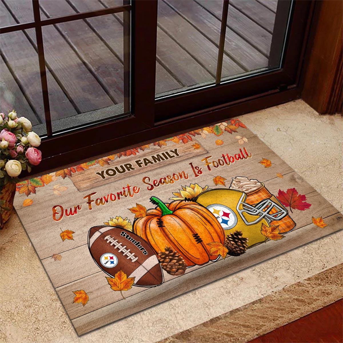 Sportswearmerch Pittsburgh Steelers NFL Our Favorite Season is Football Doormat For Fan