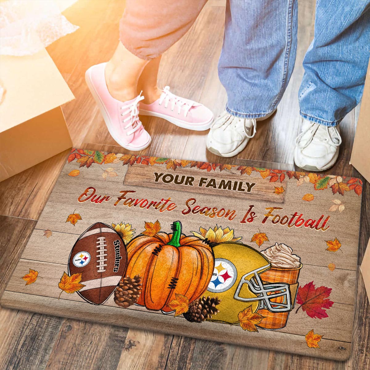 Sportswearmerch Pittsburgh Steelers NFL Our Favorite Season is Football Doormat For Fan