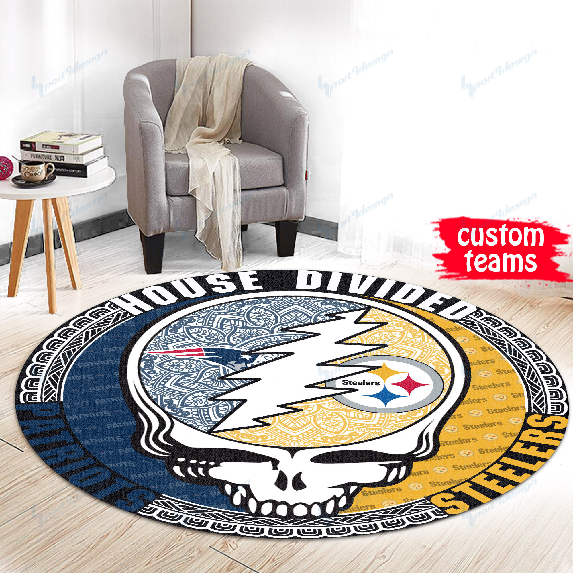 Sportswearmerch Pittsburgh Steelers NFL Round Rug For Fan