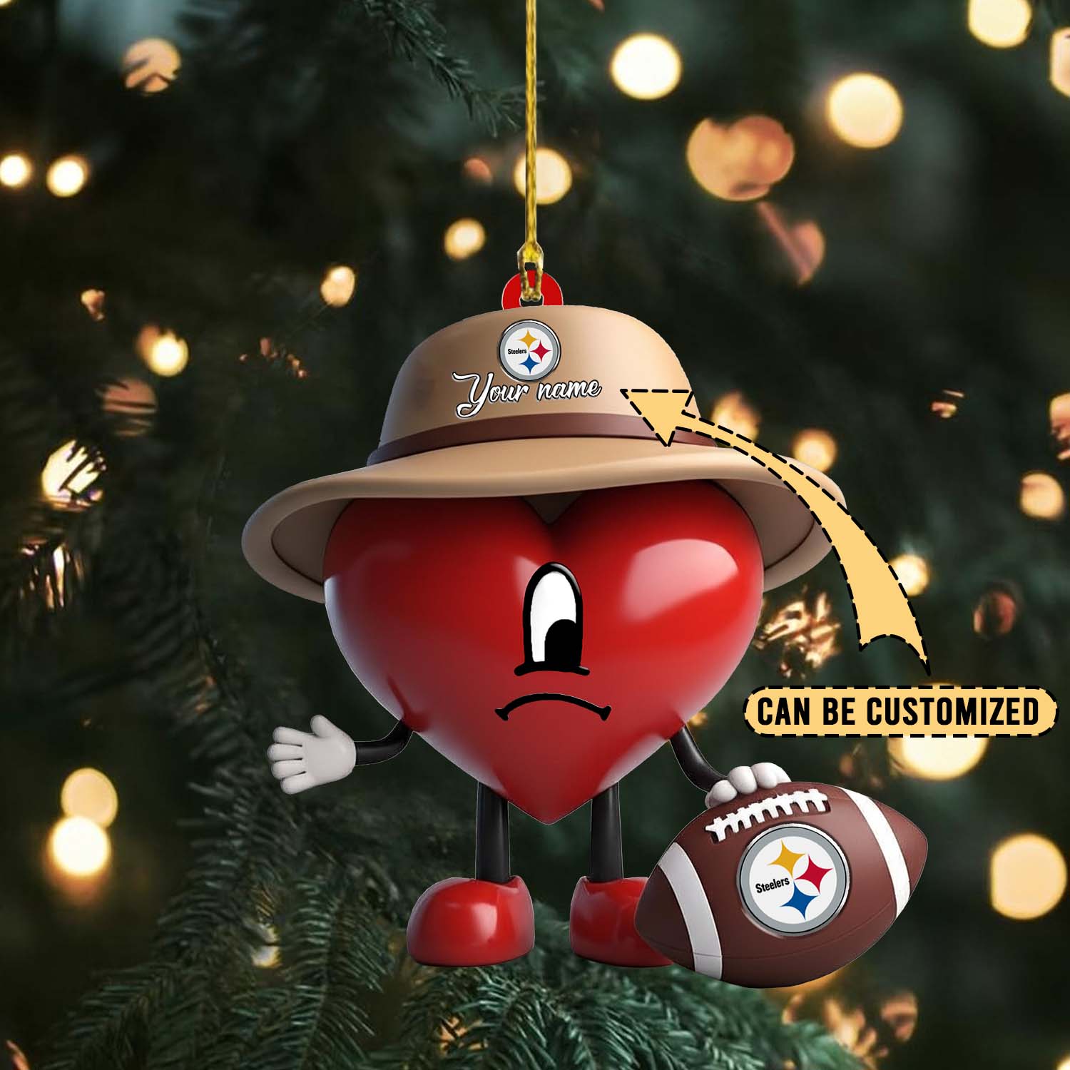 Sportswearmerch Pittsburgh Steelers NFL x Bad Bunny Acrylic Ornament Gift For Fans