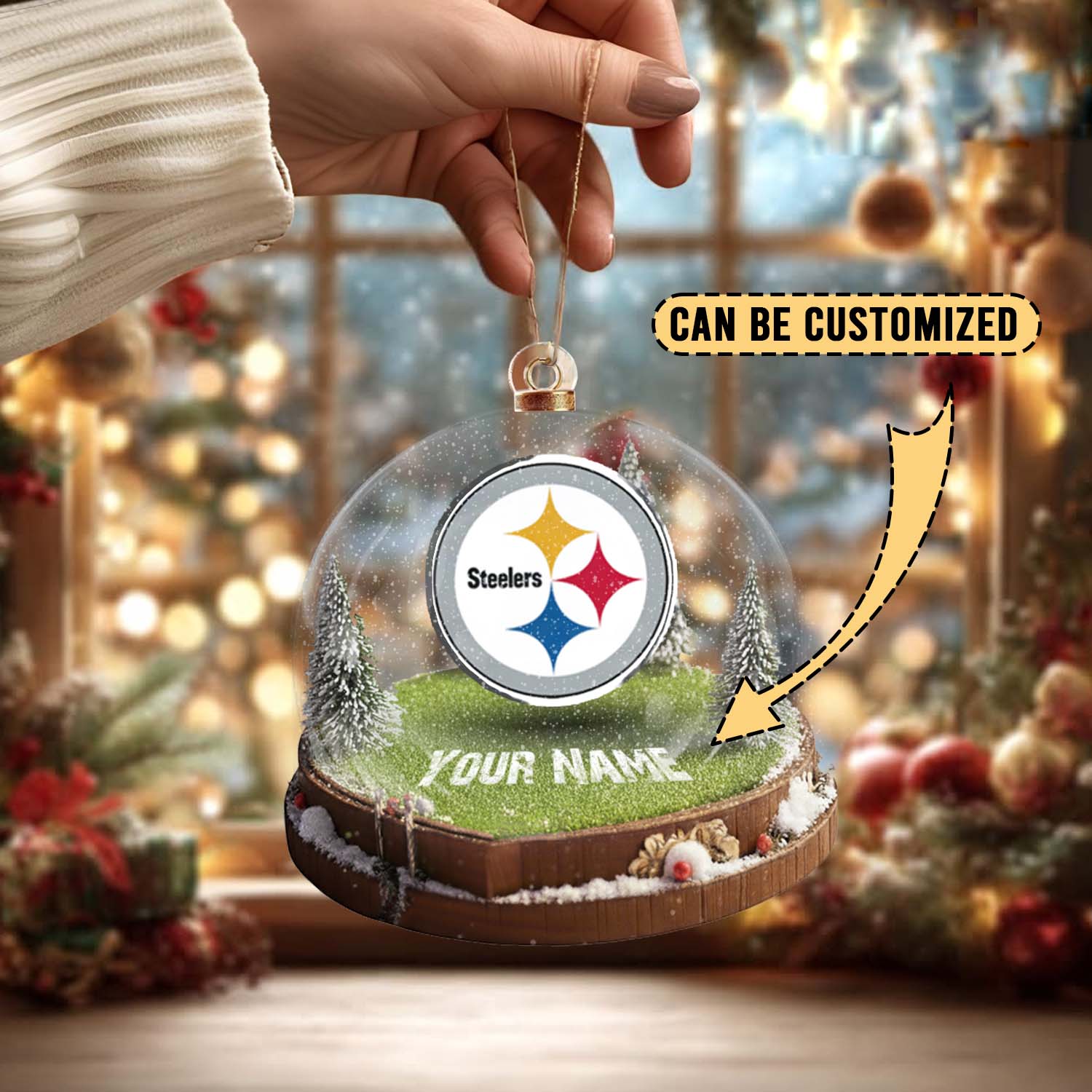 Sportswearmerch Pittsburgh Steelers NFL x Christmas Acrylic Ornament Gift For Fans