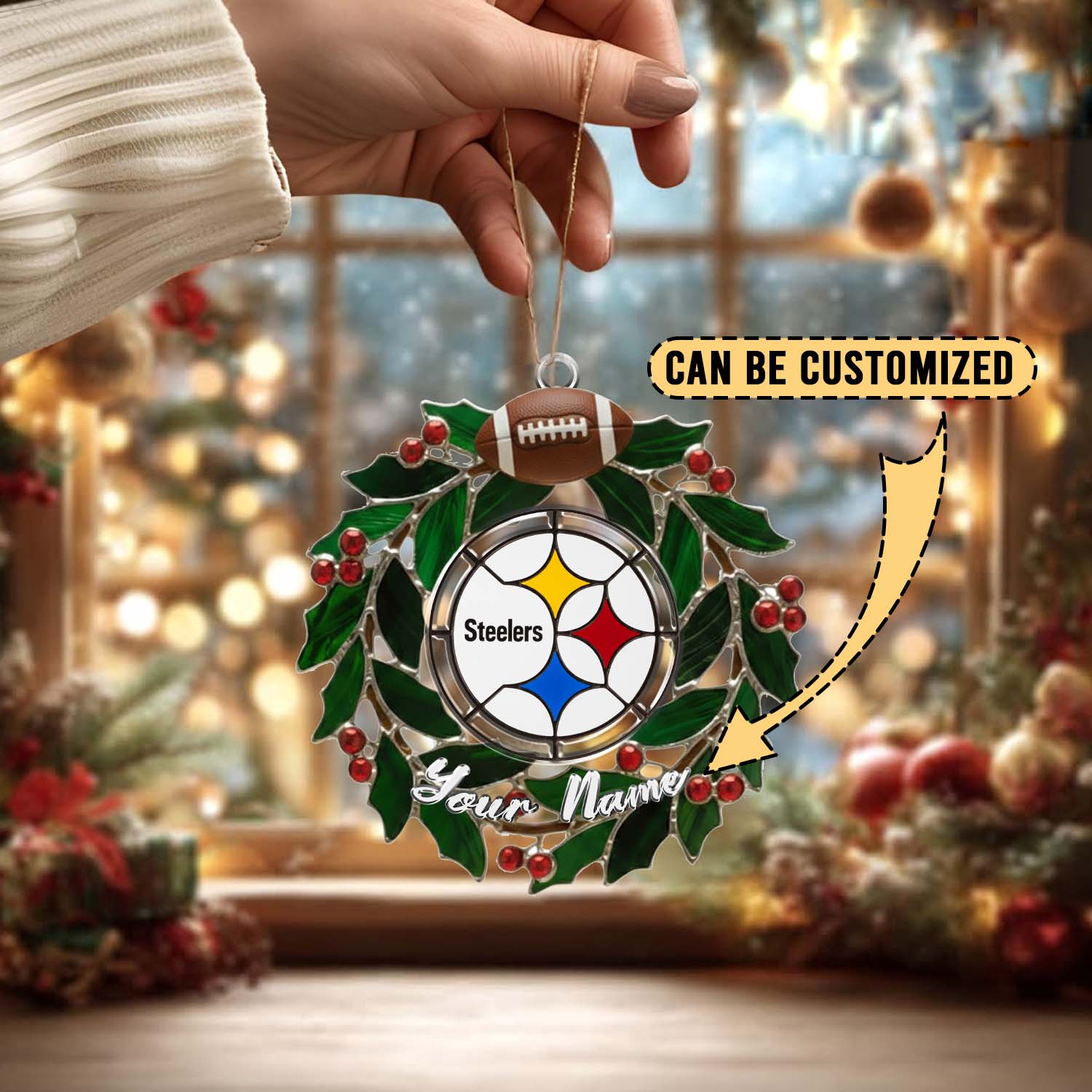 Sportswearmerch Pittsburgh Steelers NFL x Christmas Acrylic Ornament Gift For Fans