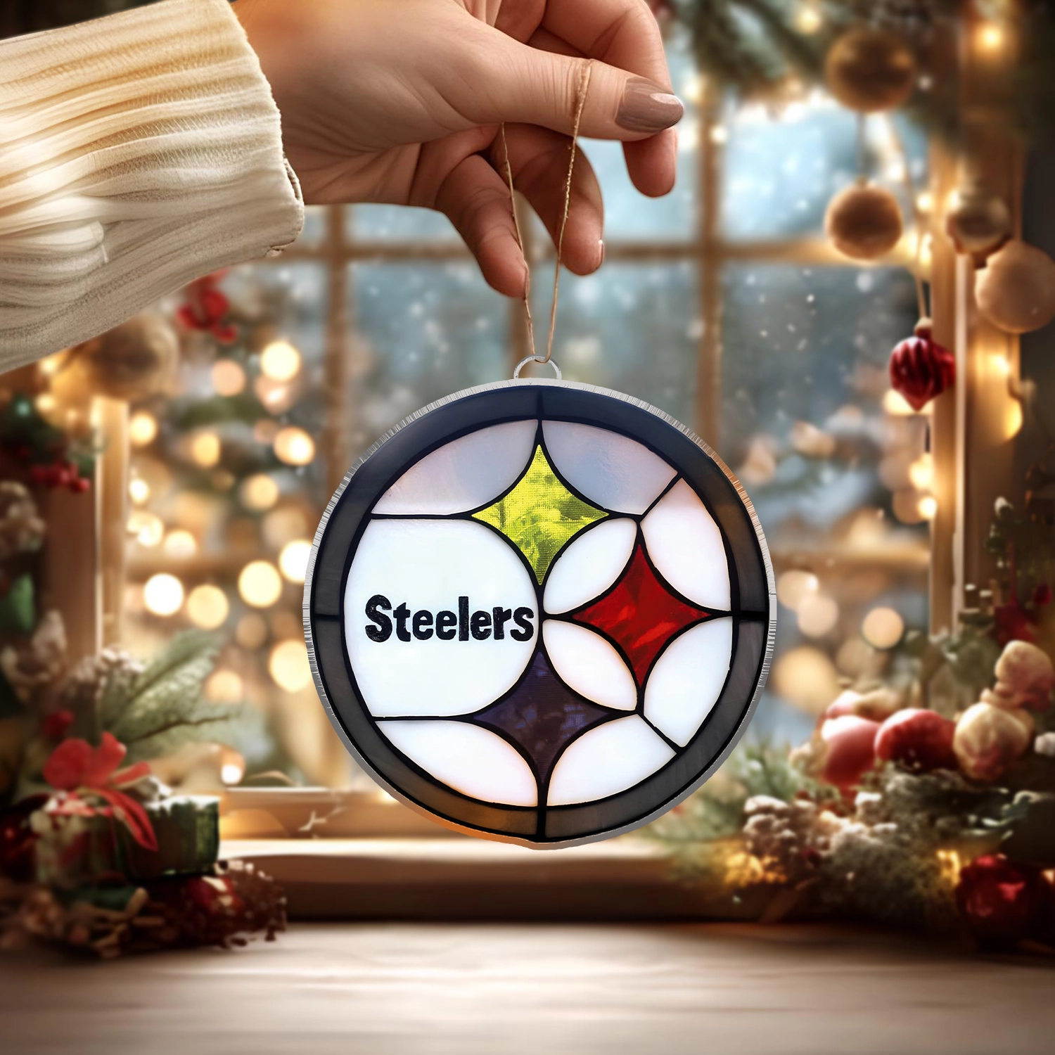 Sportswearmerch Pittsburgh Steelers NFL x Christmas Acrylic Ornament Gift For Fans