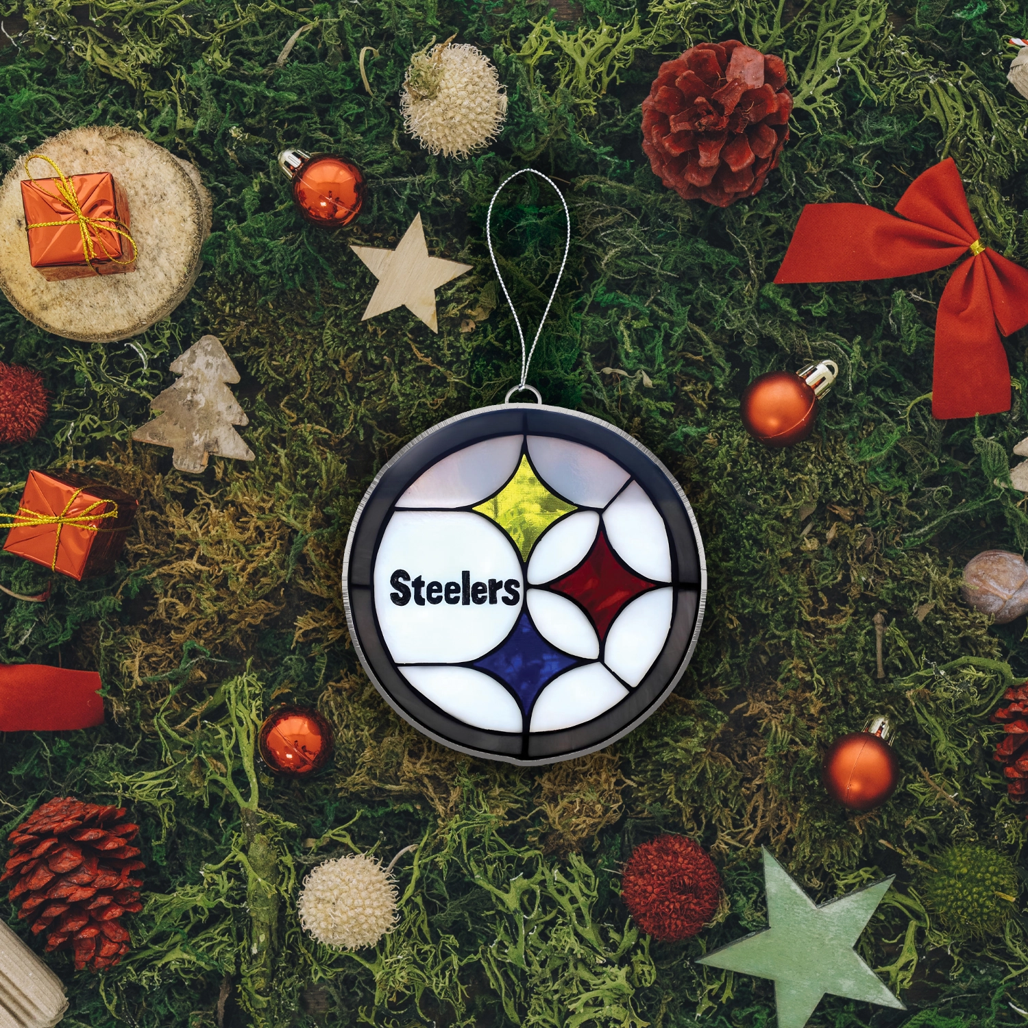 Sportswearmerch Pittsburgh Steelers NFL x Christmas Acrylic Ornament Gift For Fans