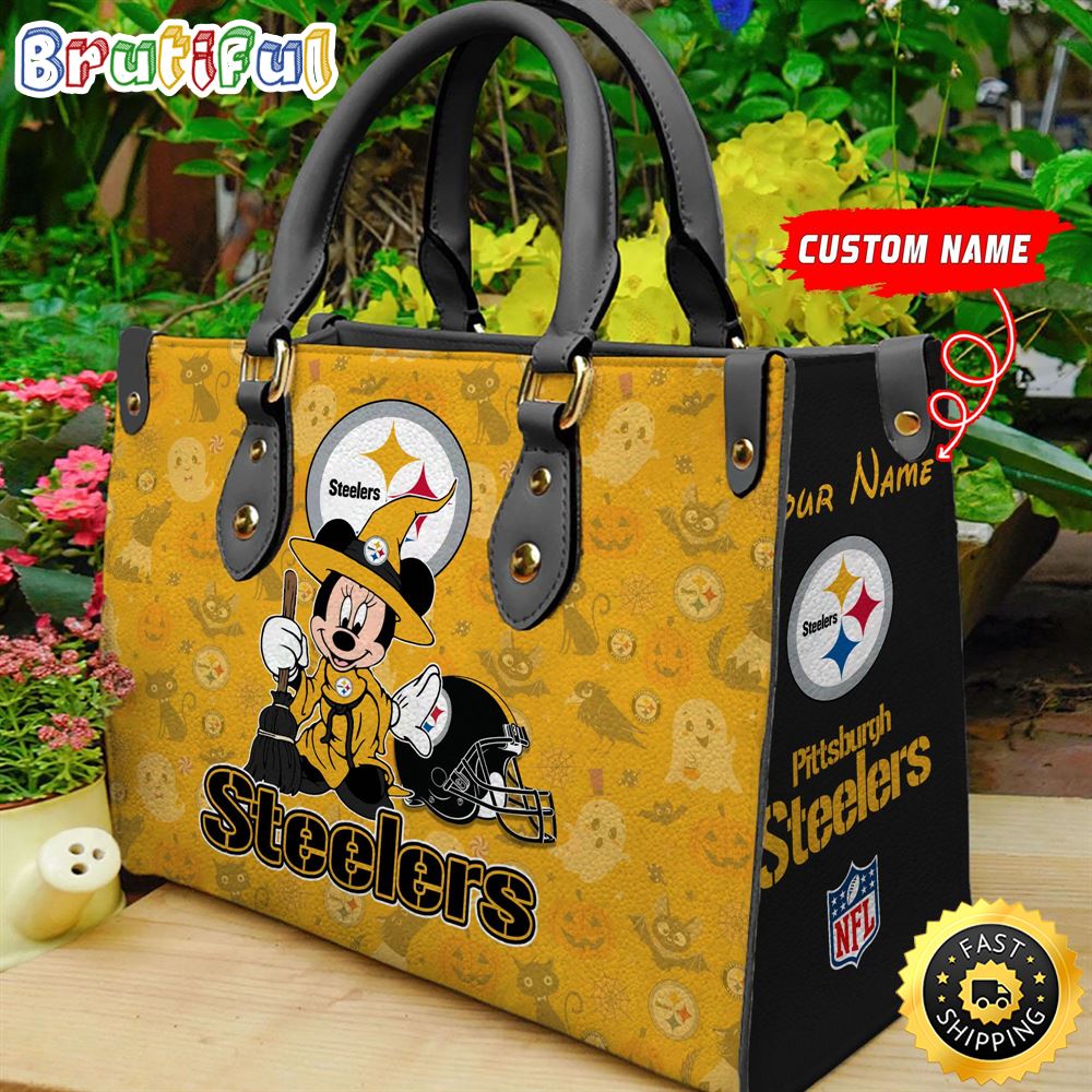 Sportswearmerch Pittsburgh Steelers NFL x Minnie Halloween Leather Handbag For Fan