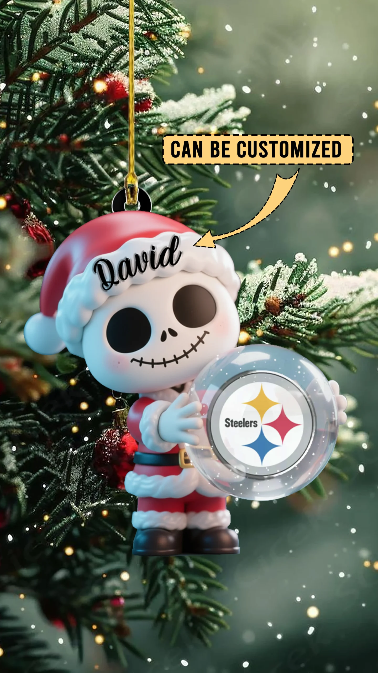Sportswearmerch Pittsburgh Steelers NFL x The Nightmare Before Christmas Acrylic Ornament Gift For Fans