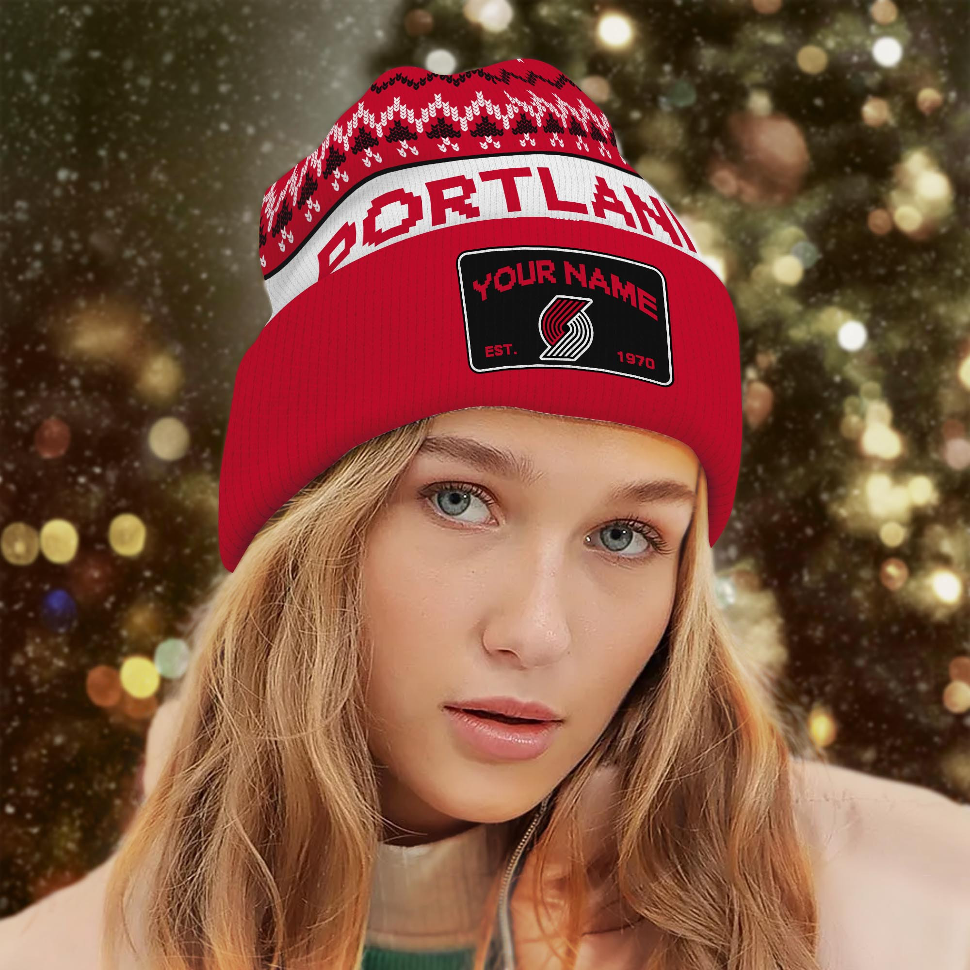 Sportswearmerch Portland Trail Blazers NBA Christmas Beanie Hat For Fan