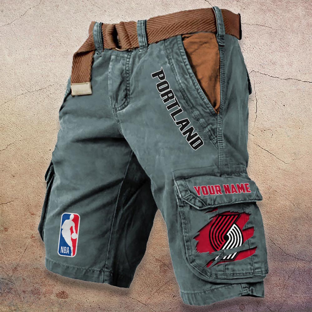 Sportswearmerch Portland Trail Blazers NBA Denim Short For Fan