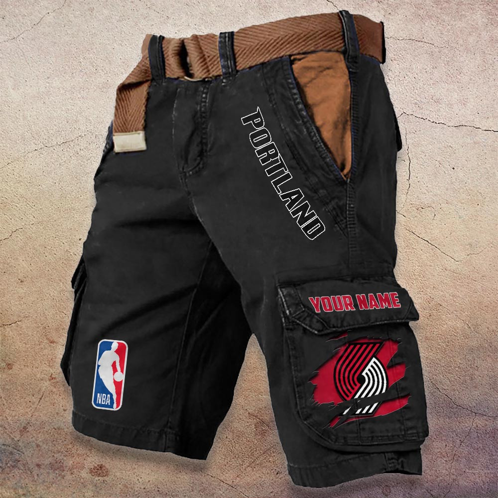 Sportswearmerch Portland Trail Blazers NBA Denim Short For Fan