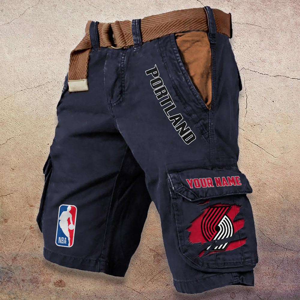 Sportswearmerch Portland Trail Blazers NBA Denim Short For Fan
