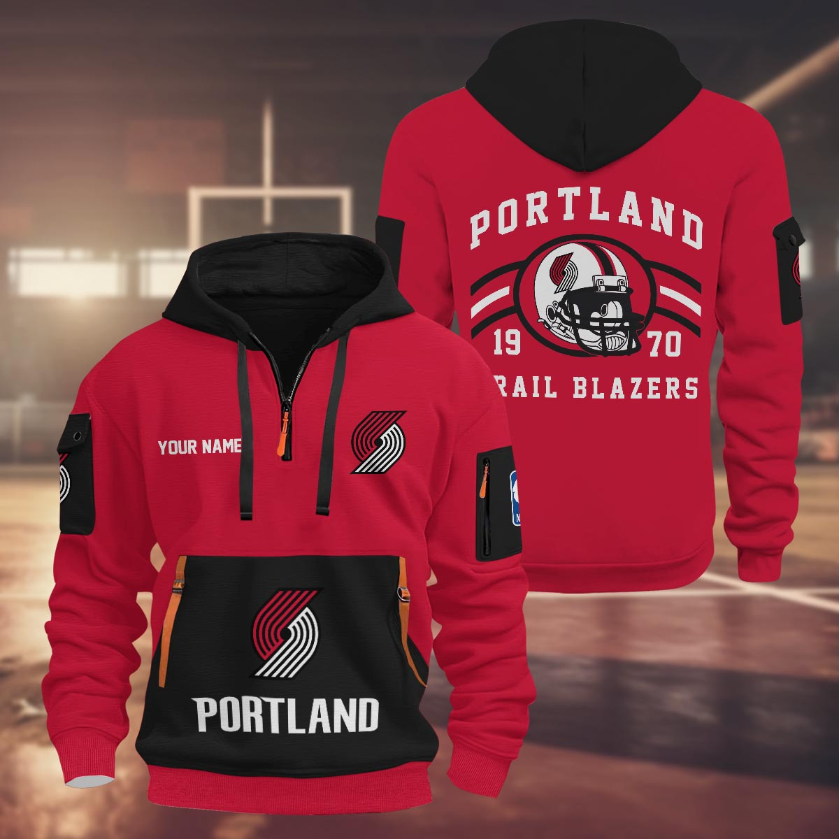 Sportswearmerch Portland Trail Blazers NBA Half Zip Hoodie Personalized For Fan