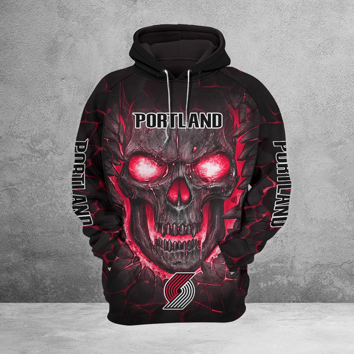 Sportswearmerch Portland Trail Blazers NBA Lava Skull Hoodie For Fan