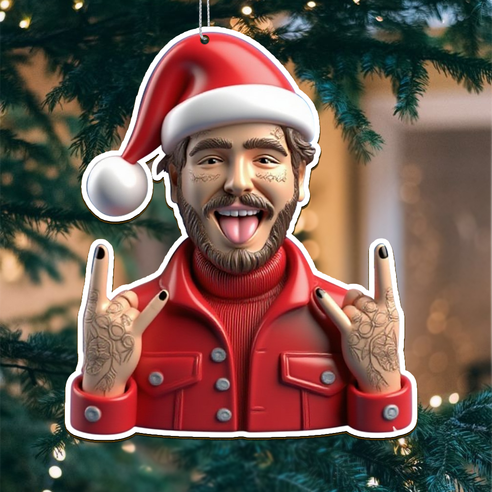 Sportswearmerch Post Malone x Christmas Acrylic Ornament Gift For Fan