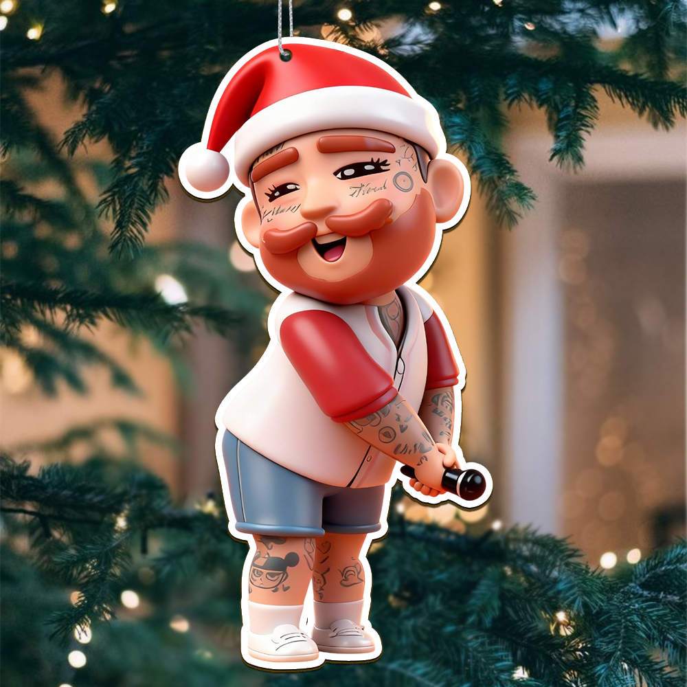 Sportswearmerch Post Malone x Christmas Acrylic Ornament Gift For Fan