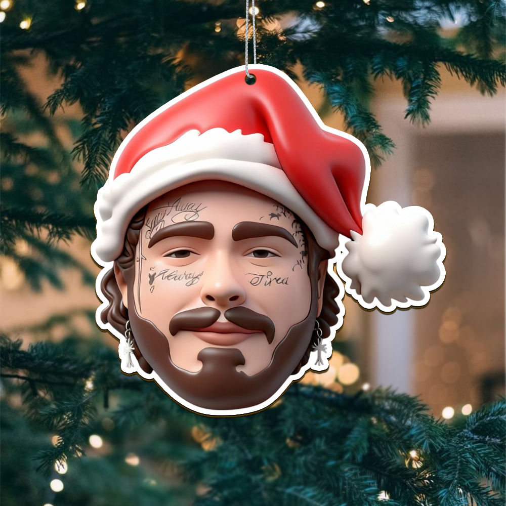 Sportswearmerch Post Malone x Christmas Acrylic Ornament Gift For Fan