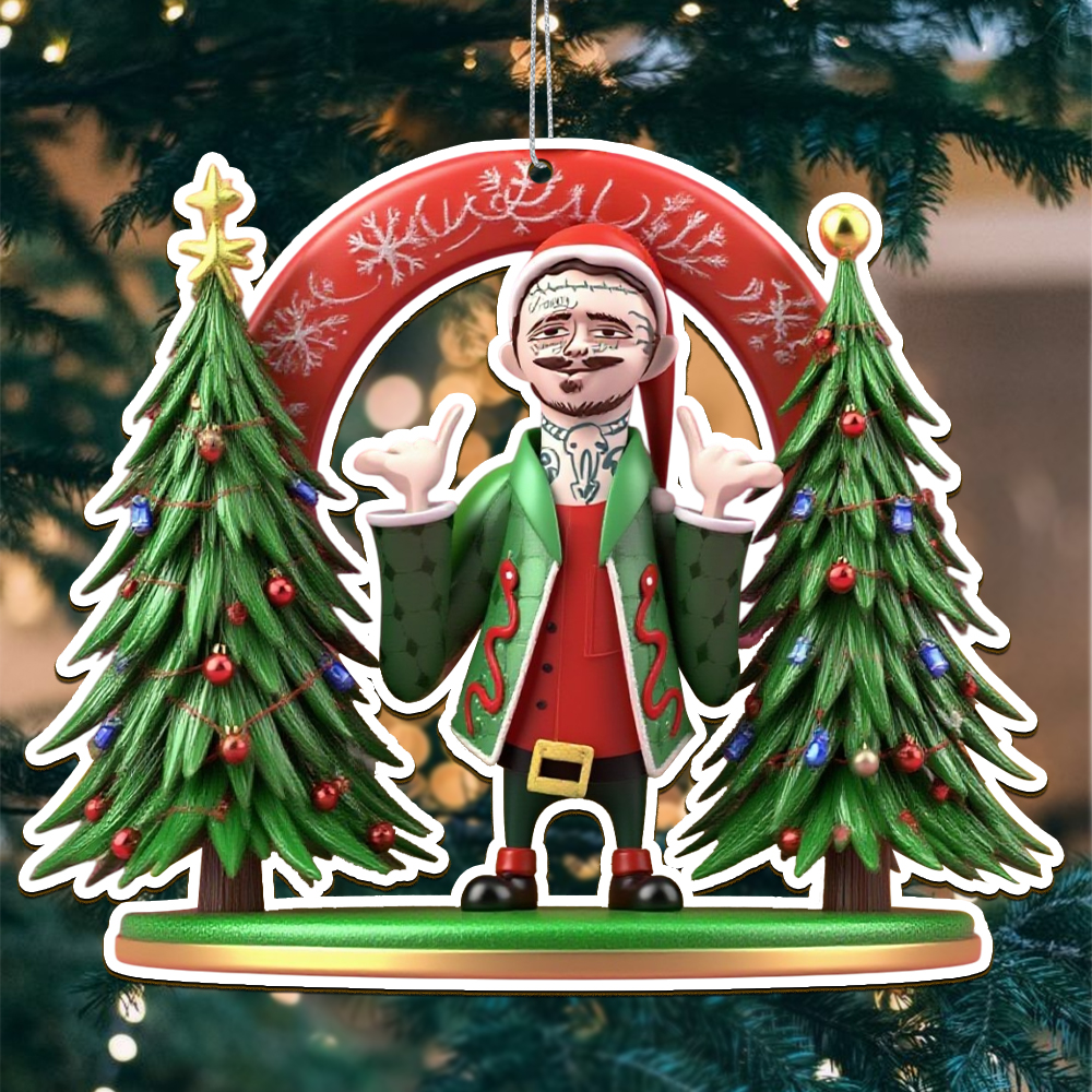Sportswearmerch Post Malone x Christmas Acrylic Ornament Gift For Fan