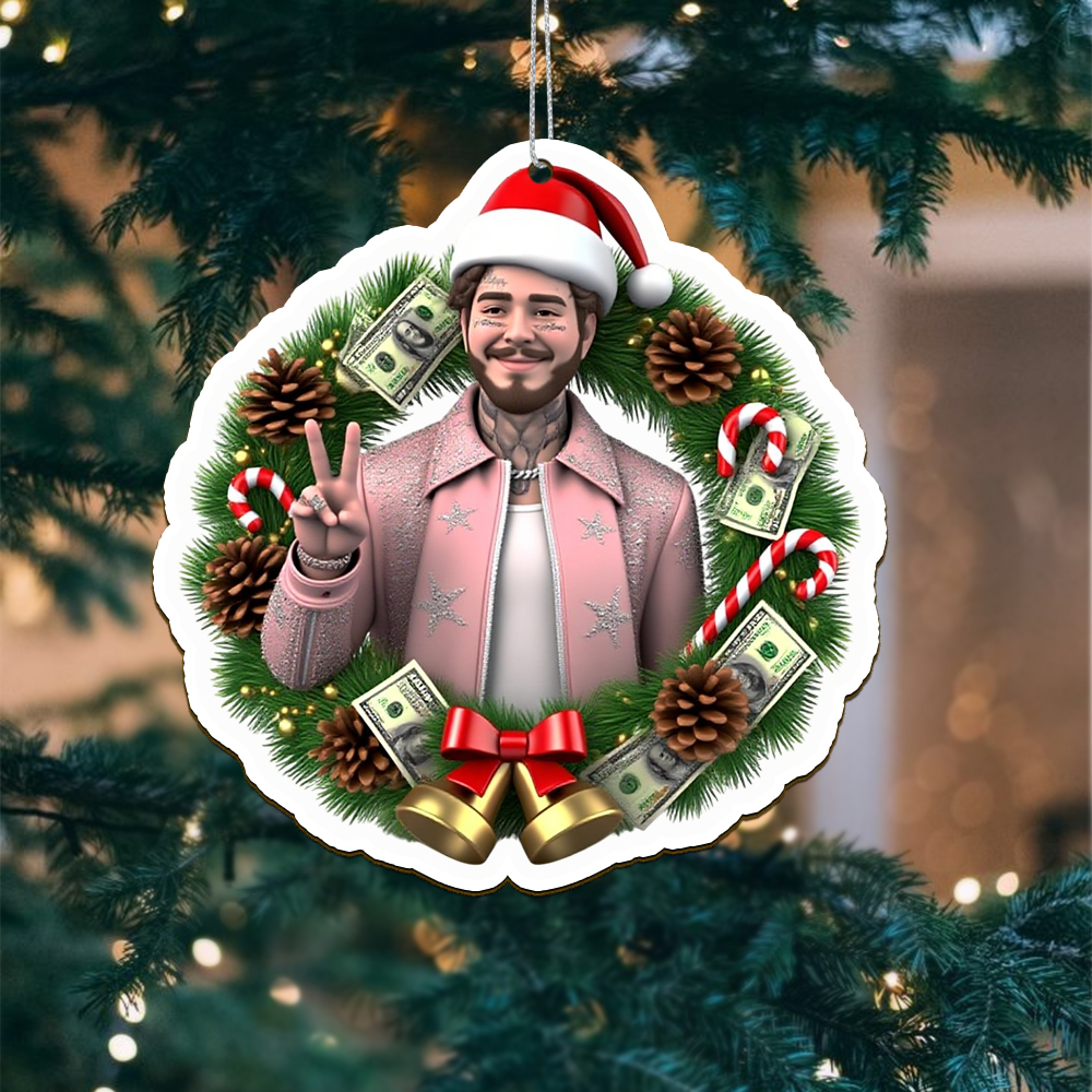 Sportswearmerch Post Malone x Christmas Acrylic Ornament Gift For Fan
