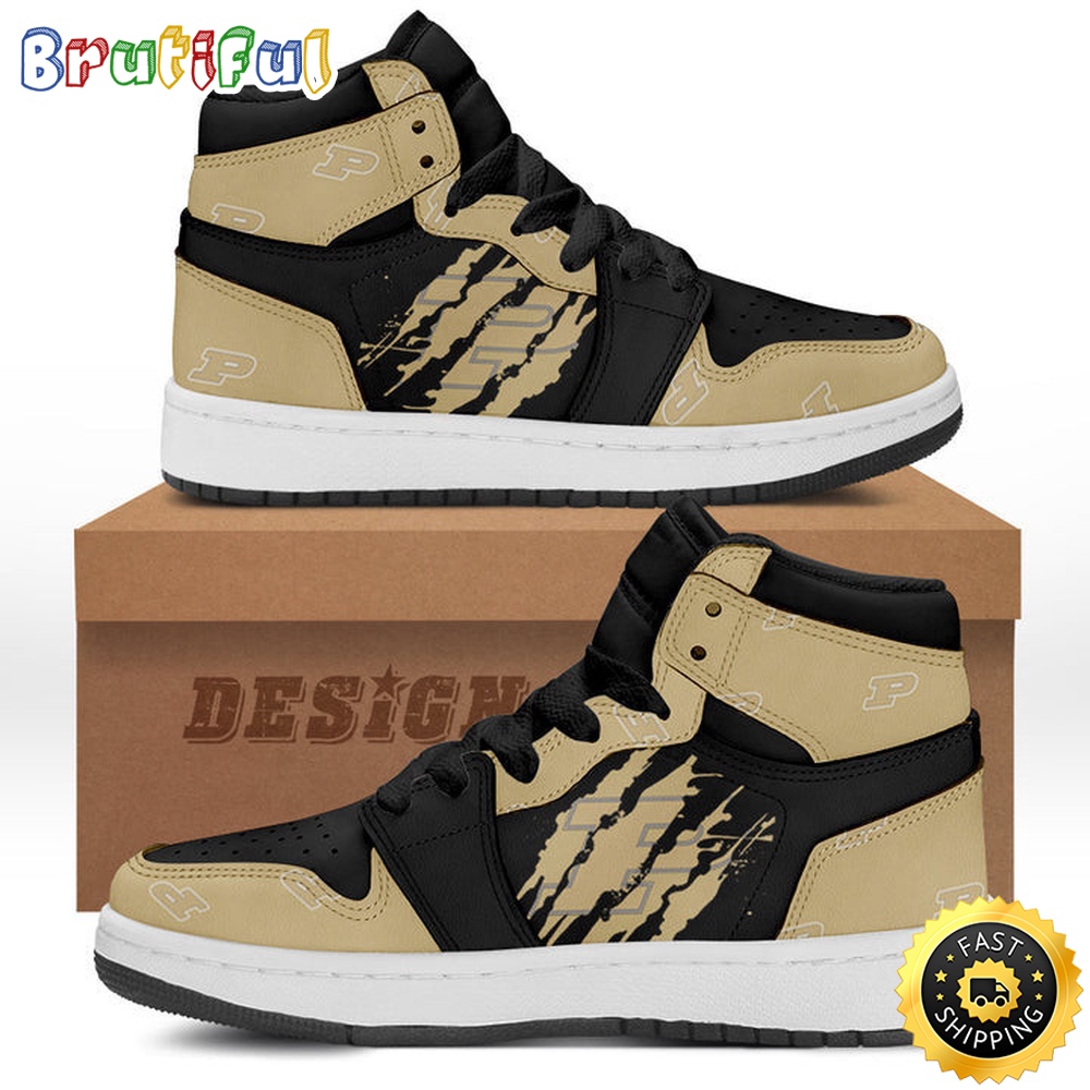 Sportswearmerch Purdue Boilermakers NCAA AJ1 High Sneakers Shoes For Men And Women