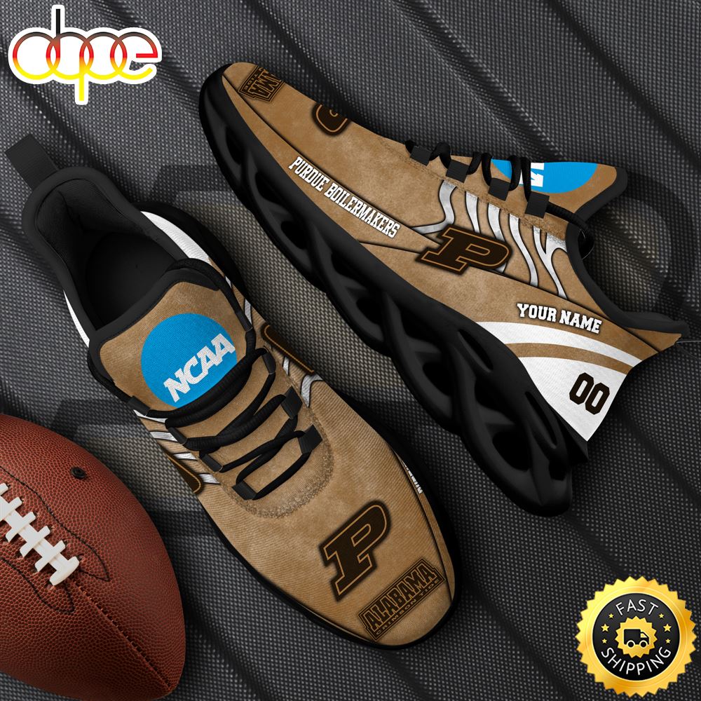Sportswearmerch Purdue Boilermakers NCAA Black Max Soul Shoes Sneakers For Men And Women