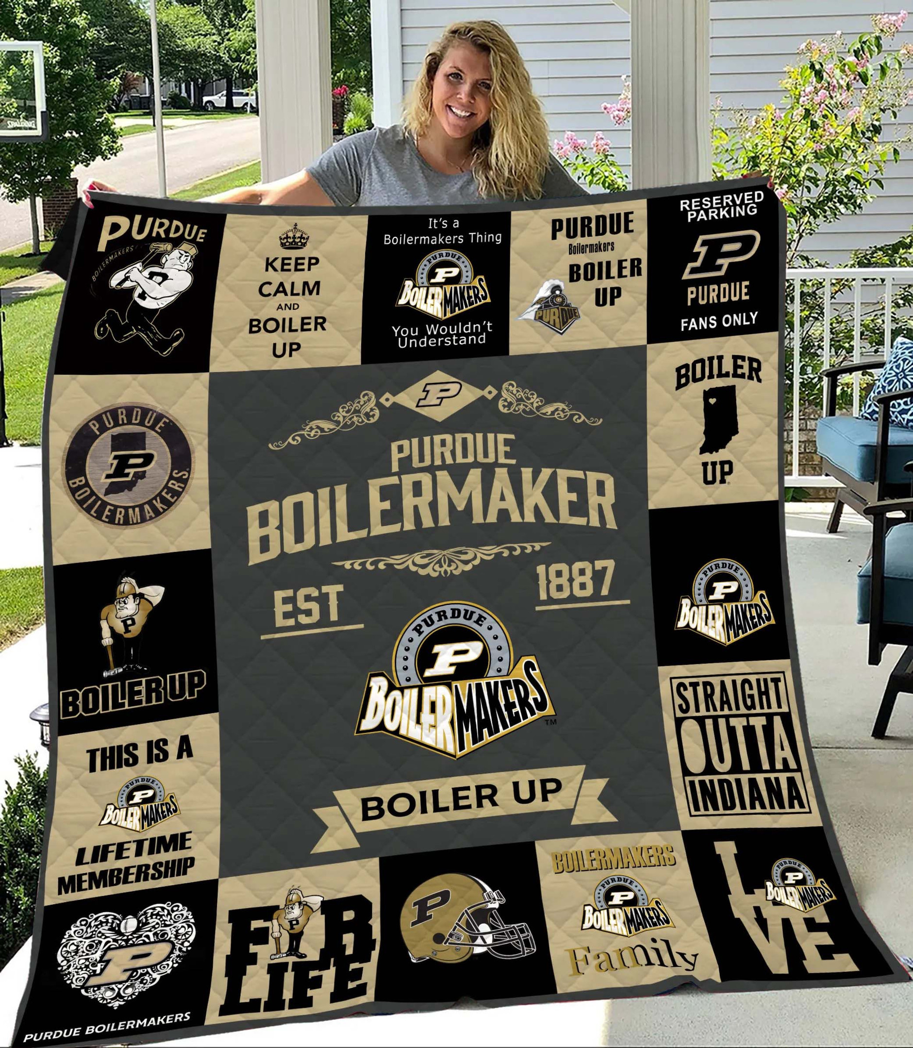 Sportswearmerch Purdue Boilermakers NCAA Quilt Blanket For Fan