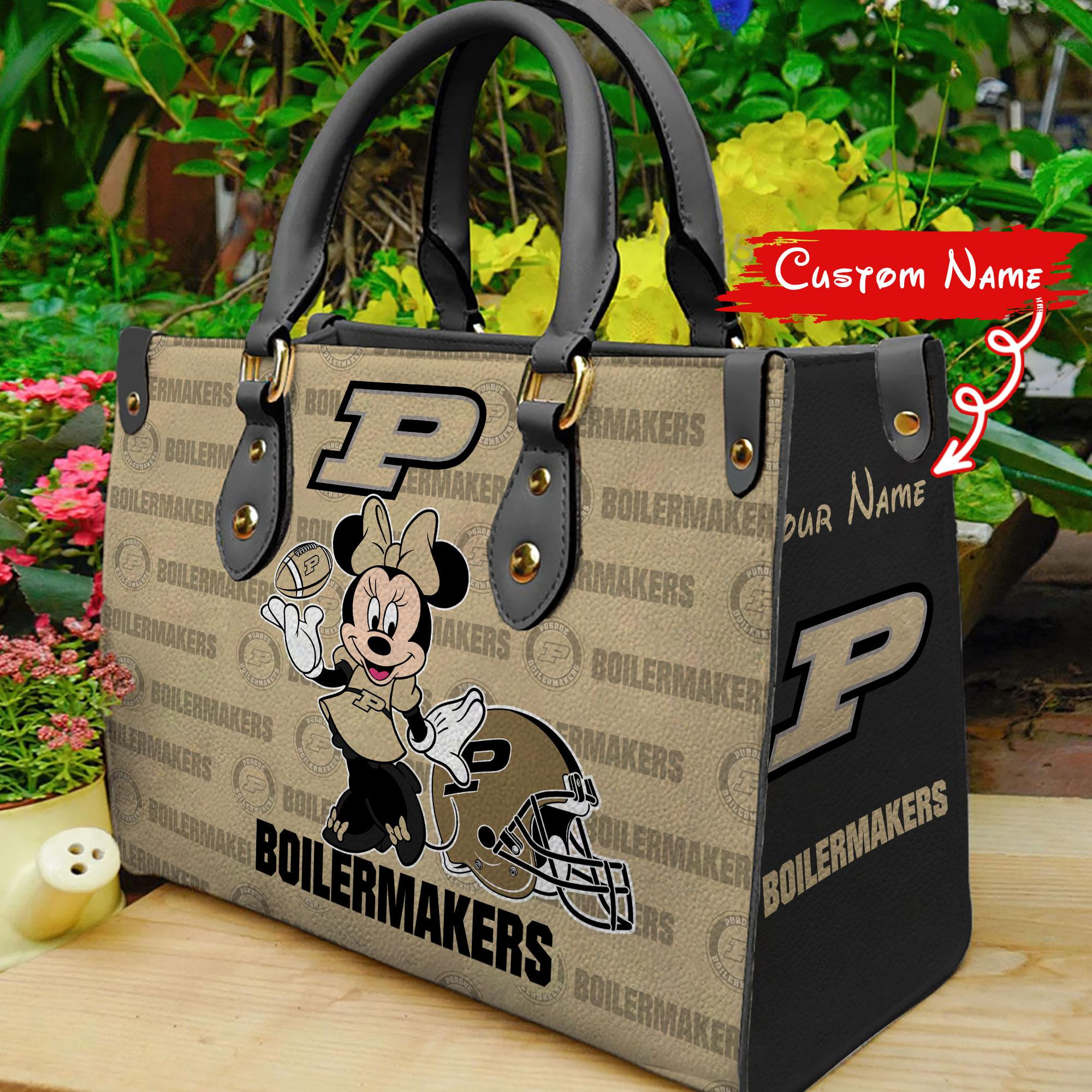 Sportswearmerch Purdue Boilermakers NCAA x Minnie Women Leather Handbag For Fan