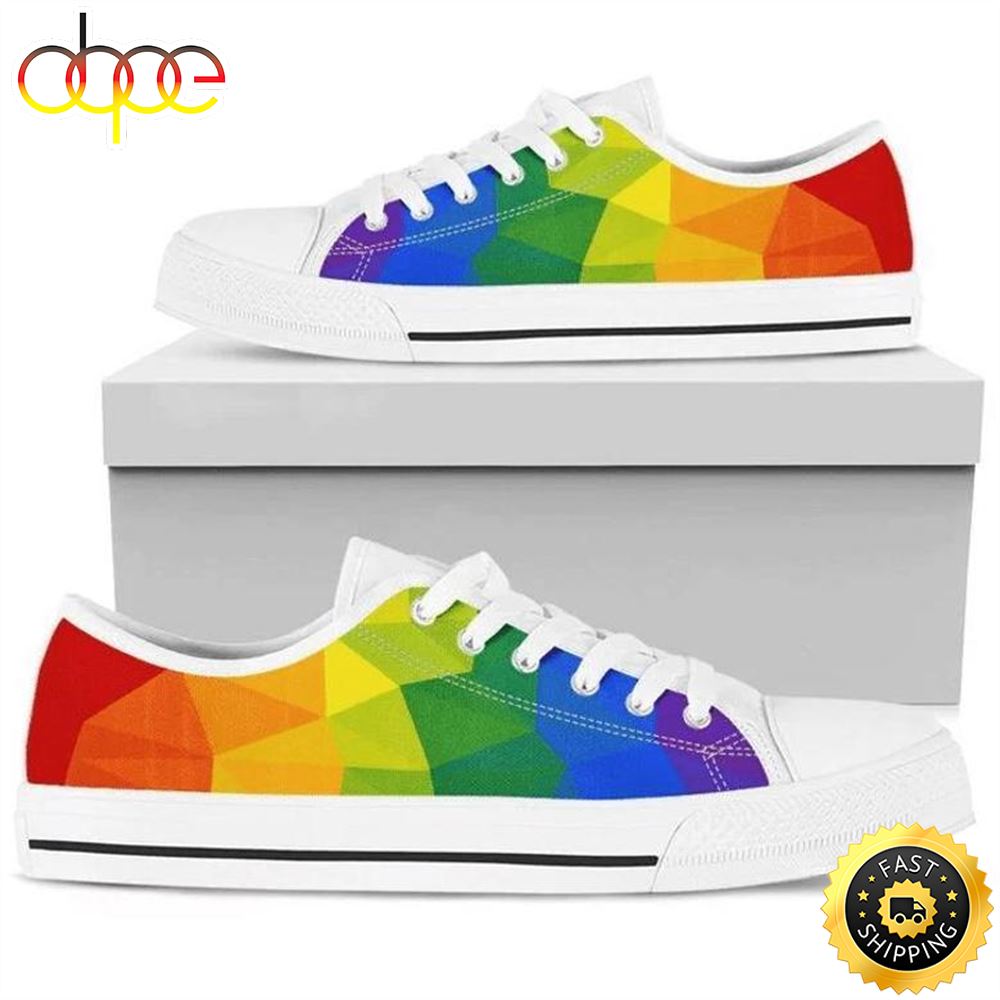 Sportswearmerch Rainbow LGBT Low Top Canvas Sneakers Shoes For Men And Women