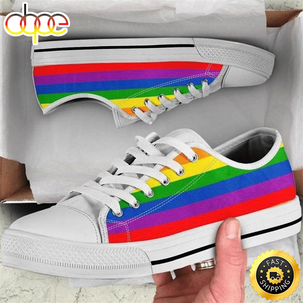 Sportswearmerch Rainbow LGBT Pride Low Top Canvas Sneakers Shoes For Men And Women