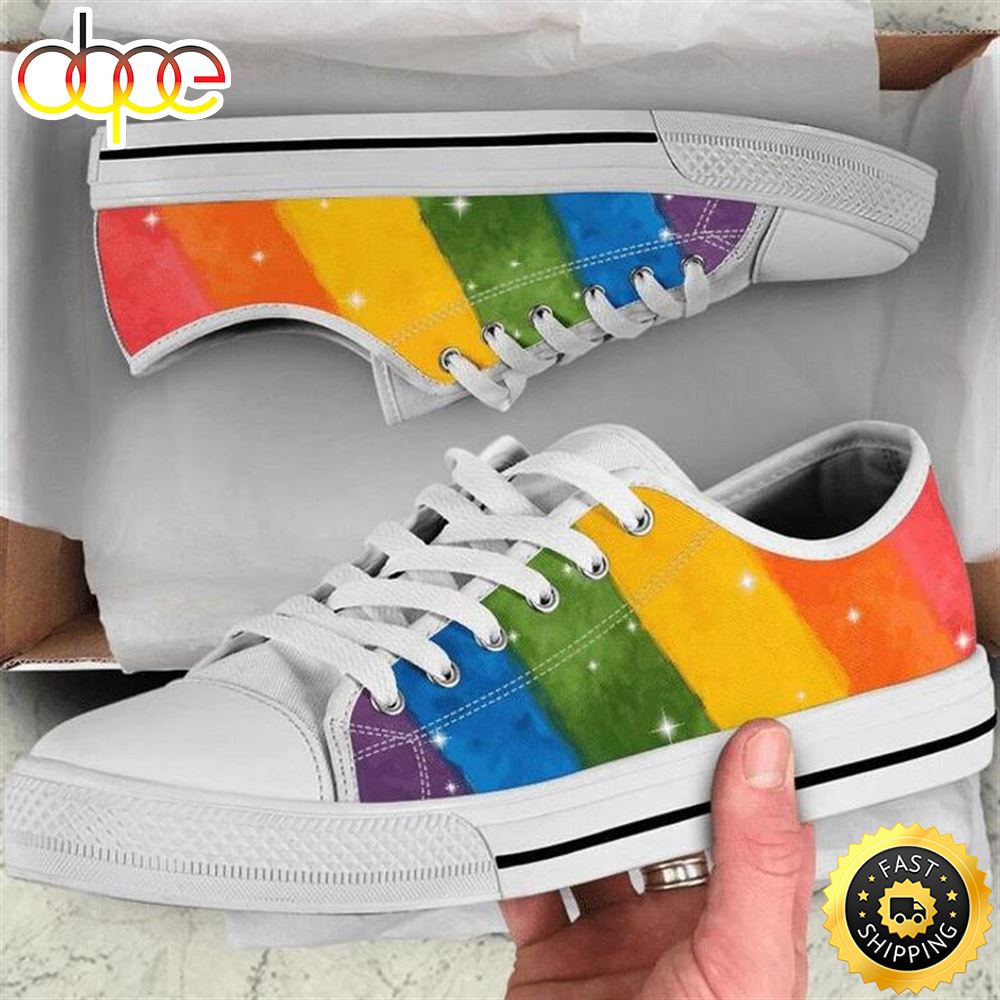 Sportswearmerch Rainbow LGBT Pride Low Top Canvas Sneakers Shoes For Men And Women