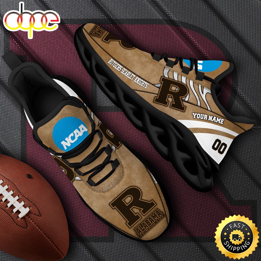 Sportswearmerch Rutgers Scarlet Knights NCAA Black Max Soul Shoes Sneakers For Men And Women