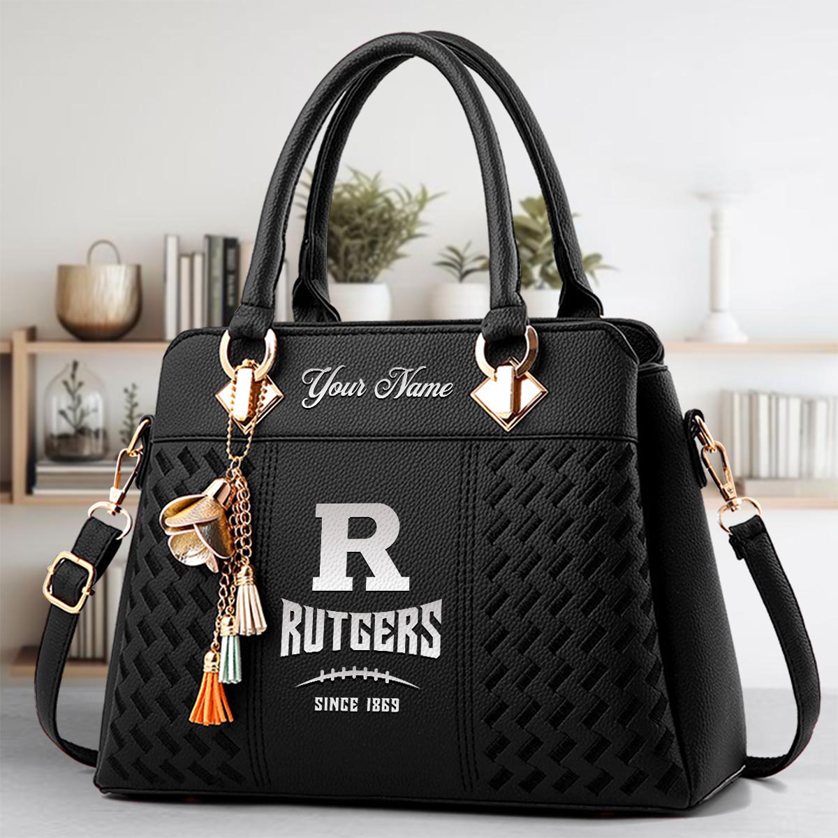 Sportswearmerch Rutgers Scarlet Knights NCAA Zip Leather Handbag For Fan