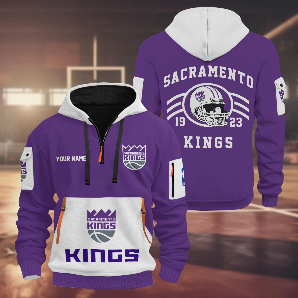 Sportswearmerch Sacramento Kings NBA Half Zip Hoodie Personalized For Fan